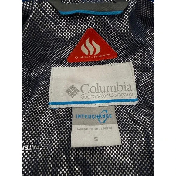 Columbia Omni-Heat Interchange Puffer Jacket Mens Small Blue Insulated Full Zip - Picture 4 of 10